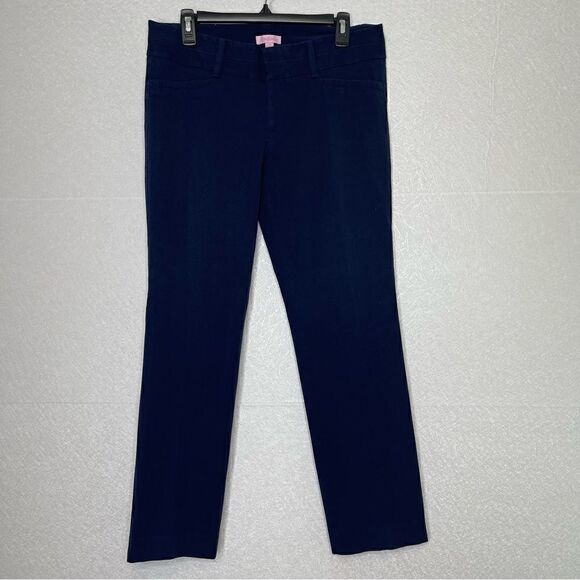 Lilly Pulitzer Jet Set Straight Navy Trousers 10 - Picture 2 of 6